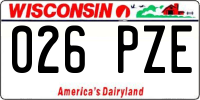 WI license plate 026PZE