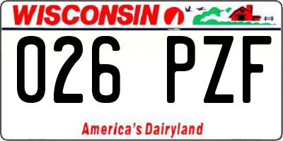 WI license plate 026PZF