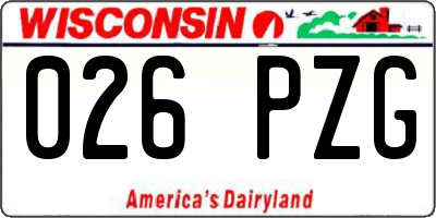 WI license plate 026PZG
