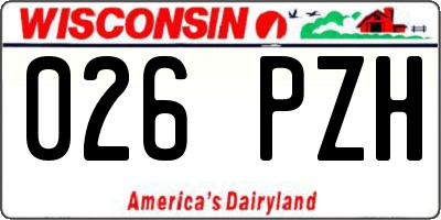 WI license plate 026PZH