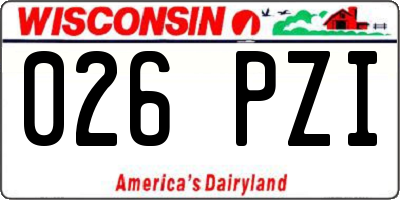 WI license plate 026PZI