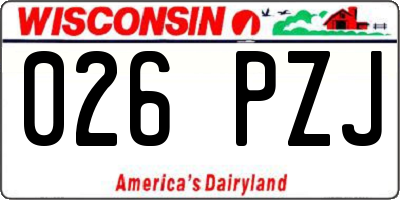 WI license plate 026PZJ
