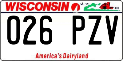 WI license plate 026PZV