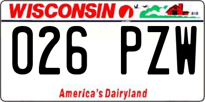 WI license plate 026PZW