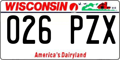 WI license plate 026PZX