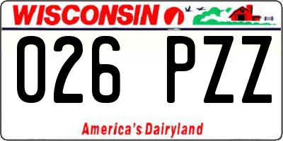 WI license plate 026PZZ
