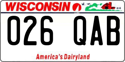 WI license plate 026QAB