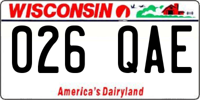 WI license plate 026QAE