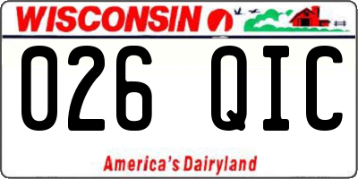 WI license plate 026QIC