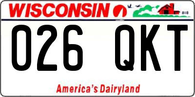WI license plate 026QKT