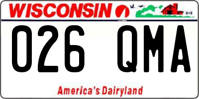 WI license plate 026QMA