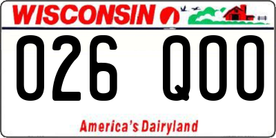 WI license plate 026QOO