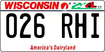WI license plate 026RHI