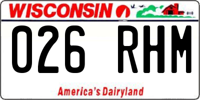 WI license plate 026RHM