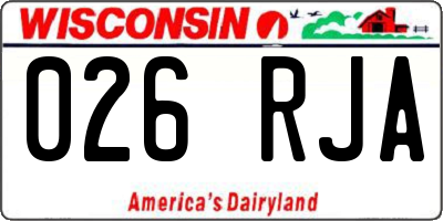 WI license plate 026RJA