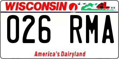 WI license plate 026RMA