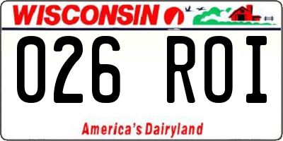 WI license plate 026ROI