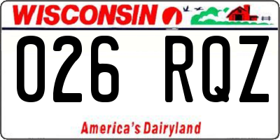 WI license plate 026RQZ
