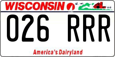 WI license plate 026RRR