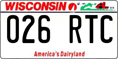 WI license plate 026RTC