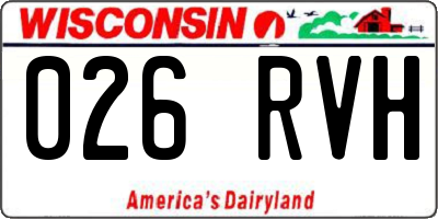 WI license plate 026RVH