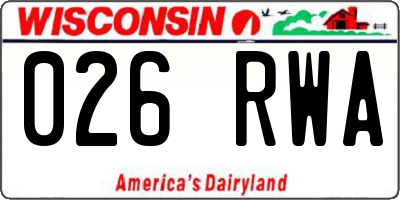 WI license plate 026RWA