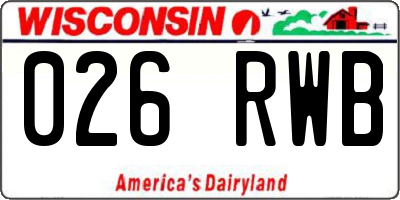 WI license plate 026RWB