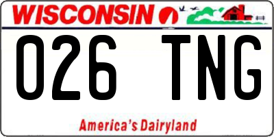WI license plate 026TNG