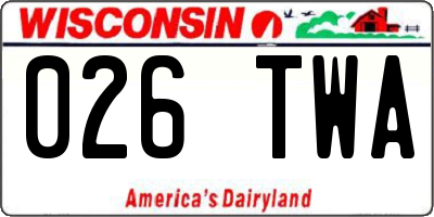 WI license plate 026TWA