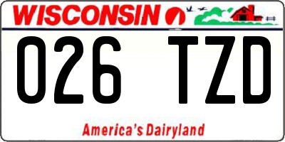 WI license plate 026TZD