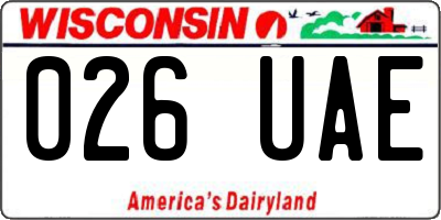WI license plate 026UAE