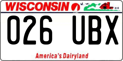 WI license plate 026UBX