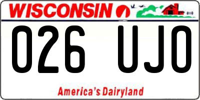 WI license plate 026UJO