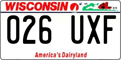 WI license plate 026UXF