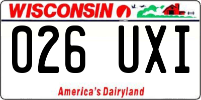 WI license plate 026UXI