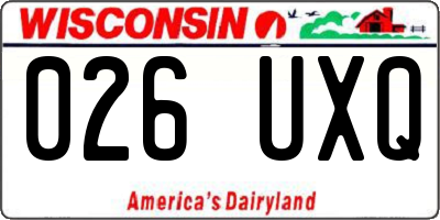 WI license plate 026UXQ