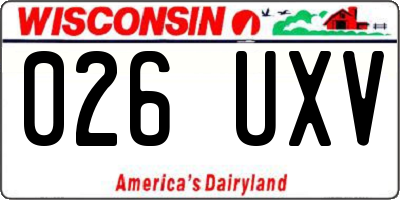 WI license plate 026UXV