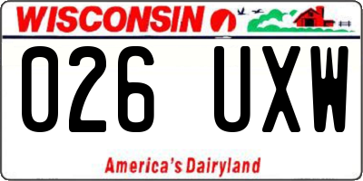 WI license plate 026UXW