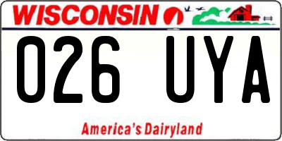 WI license plate 026UYA