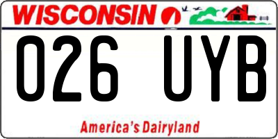 WI license plate 026UYB