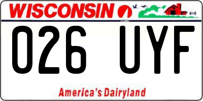WI license plate 026UYF