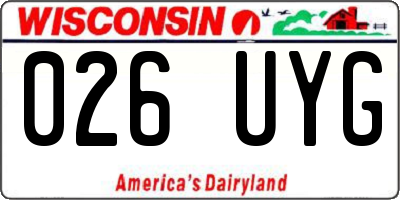 WI license plate 026UYG