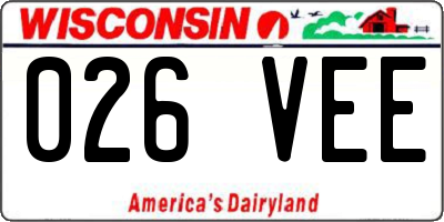 WI license plate 026VEE