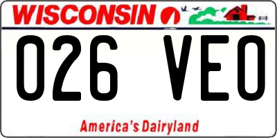 WI license plate 026VEO
