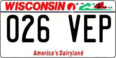 WI license plate 026VEP