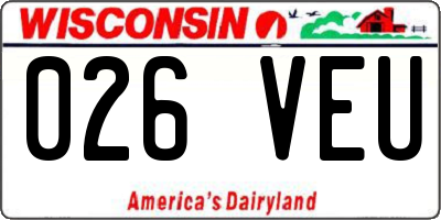 WI license plate 026VEU