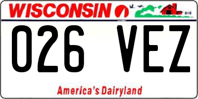 WI license plate 026VEZ