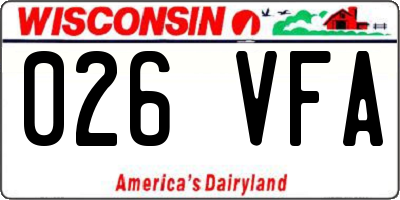 WI license plate 026VFA