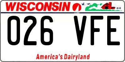 WI license plate 026VFE