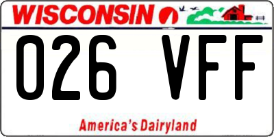 WI license plate 026VFF